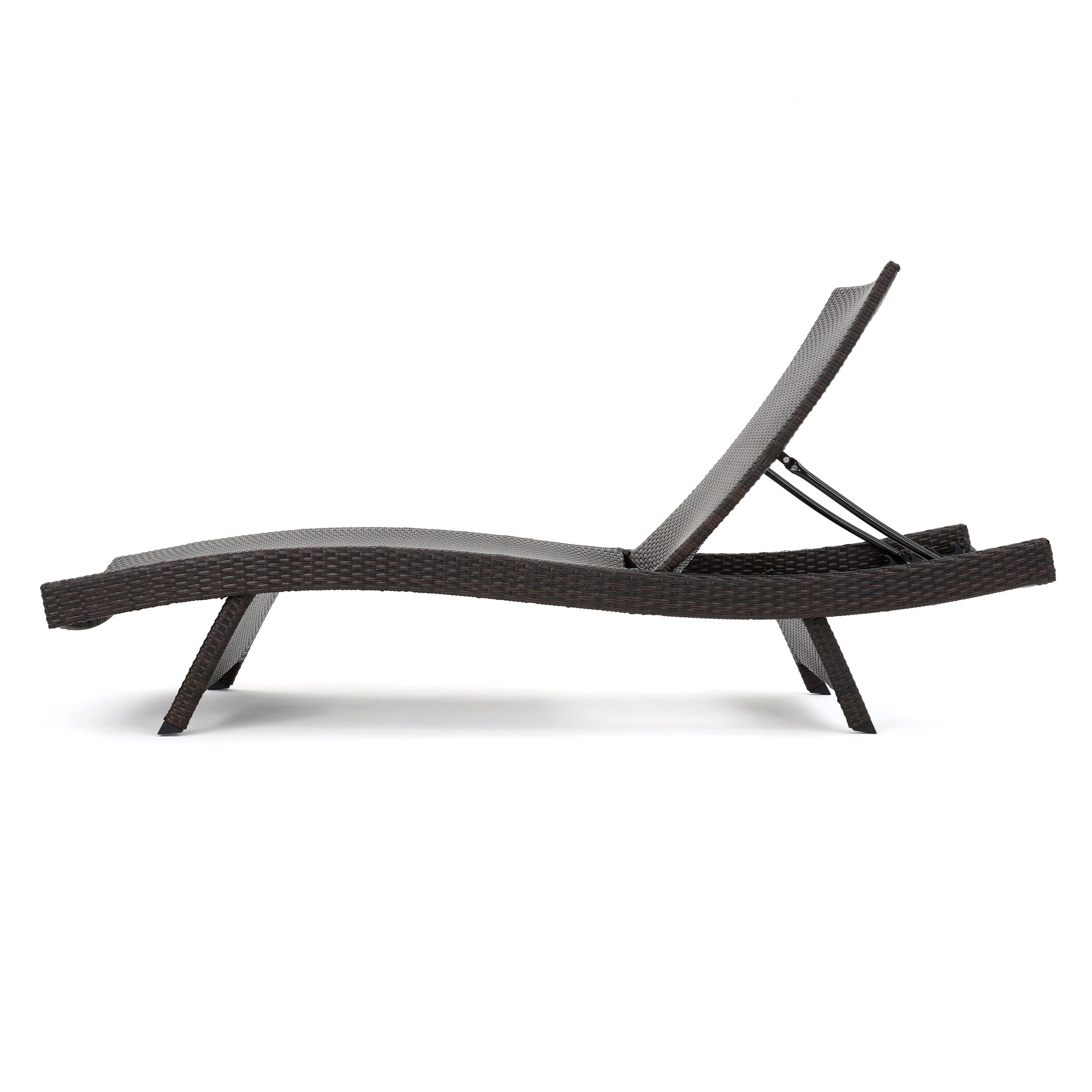Ensemble de chaises longues d'extérieur en osier Roomfitters, chaises longues inclinables réglables, rotin résistant aux intempéries