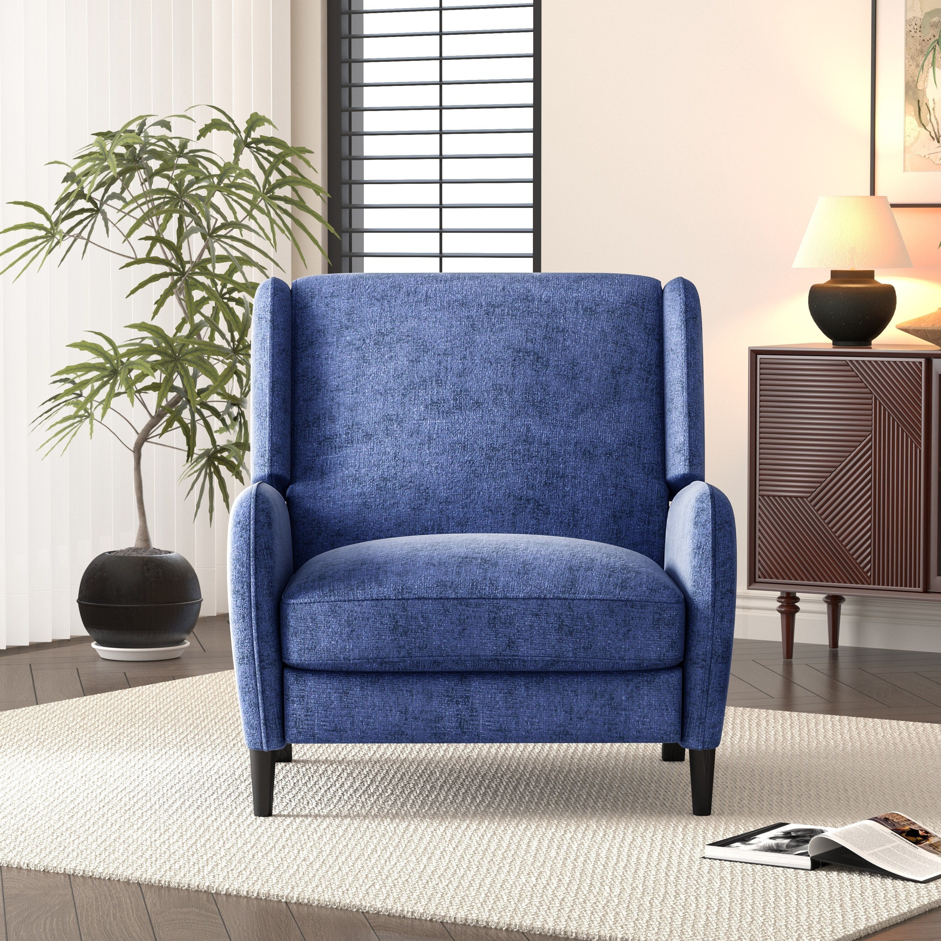 Fauteuil inclinable surdimensionné en tissu texturé Roomfitters, confortable pour le salon