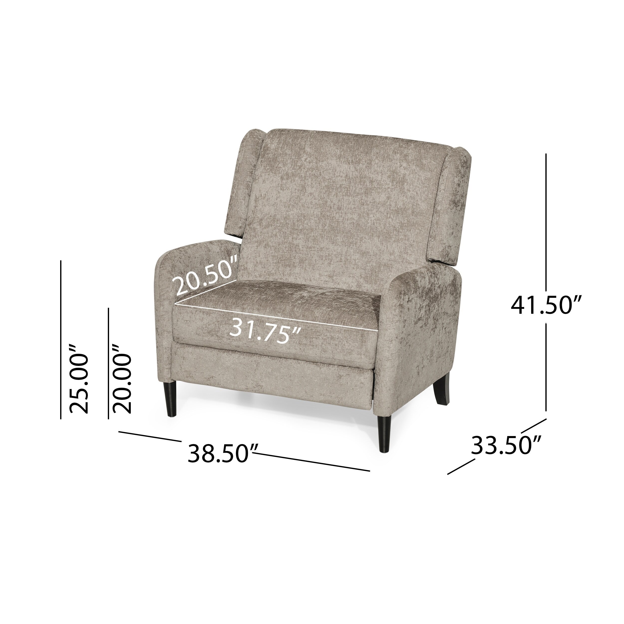 Fauteuil inclinable surdimensionné en tissu texturé Roomfitters, confortable pour le salon