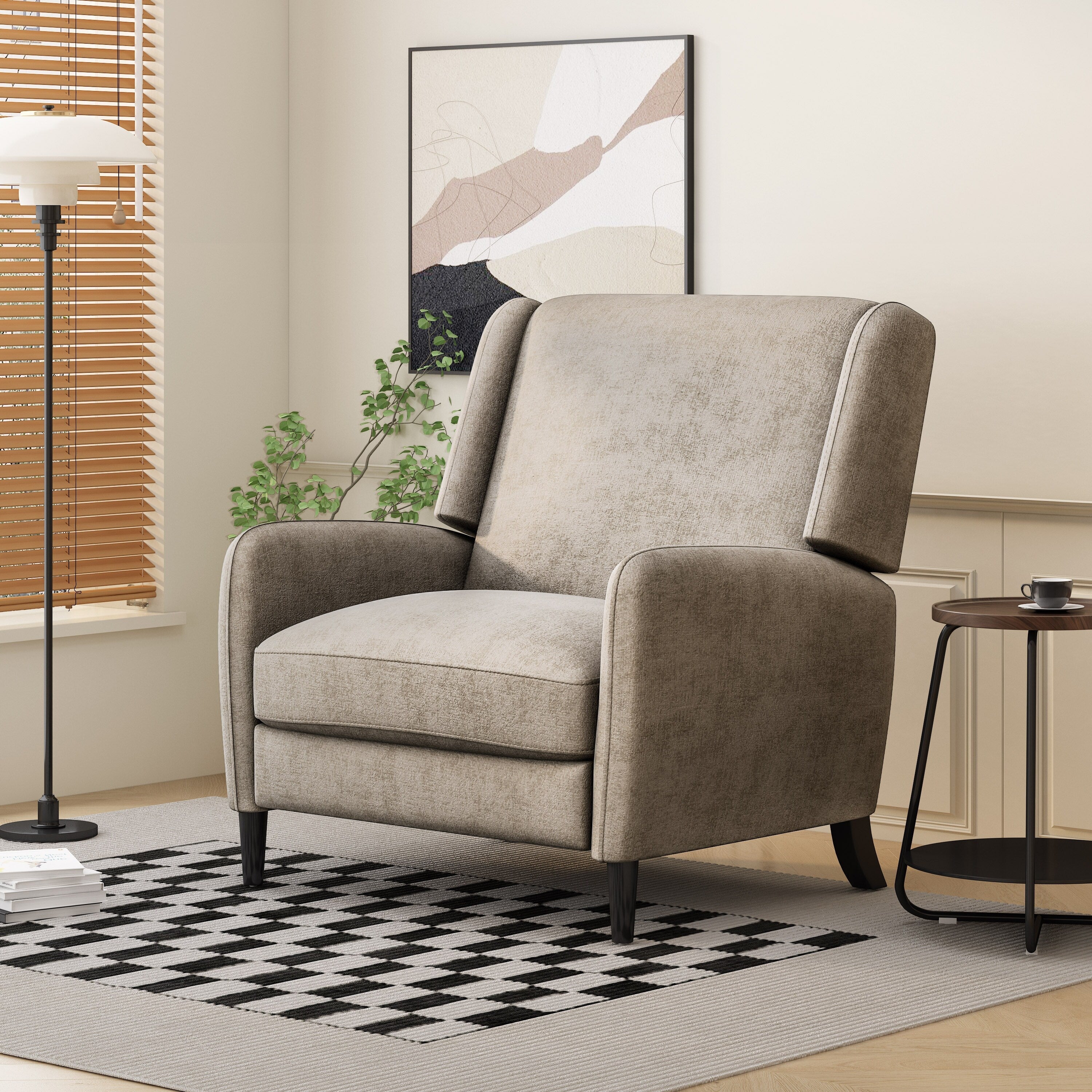 Fauteuil inclinable surdimensionné en tissu texturé Roomfitters, confortable pour le salon