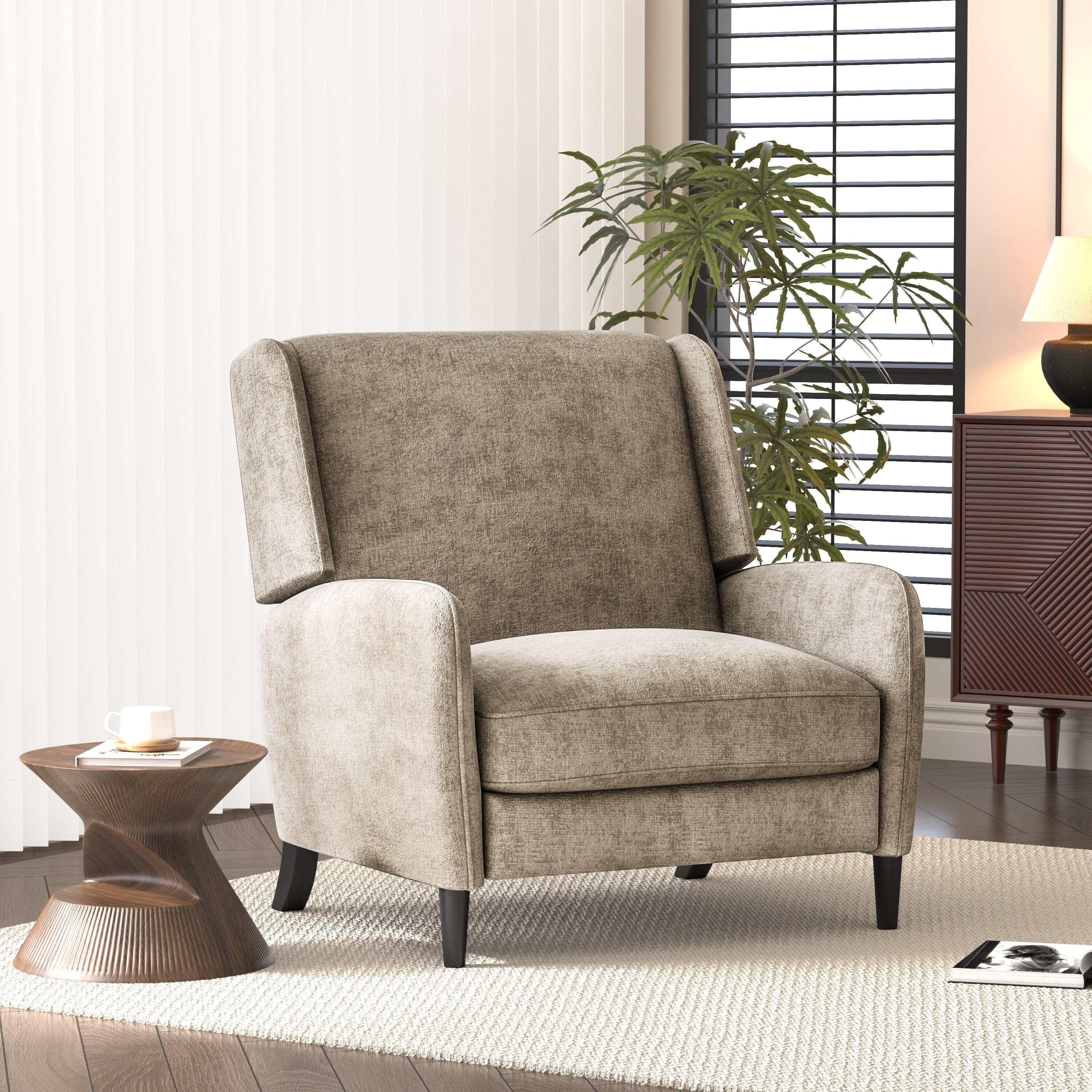 Fauteuil inclinable surdimensionné en tissu texturé Roomfitters, confortable pour le salon