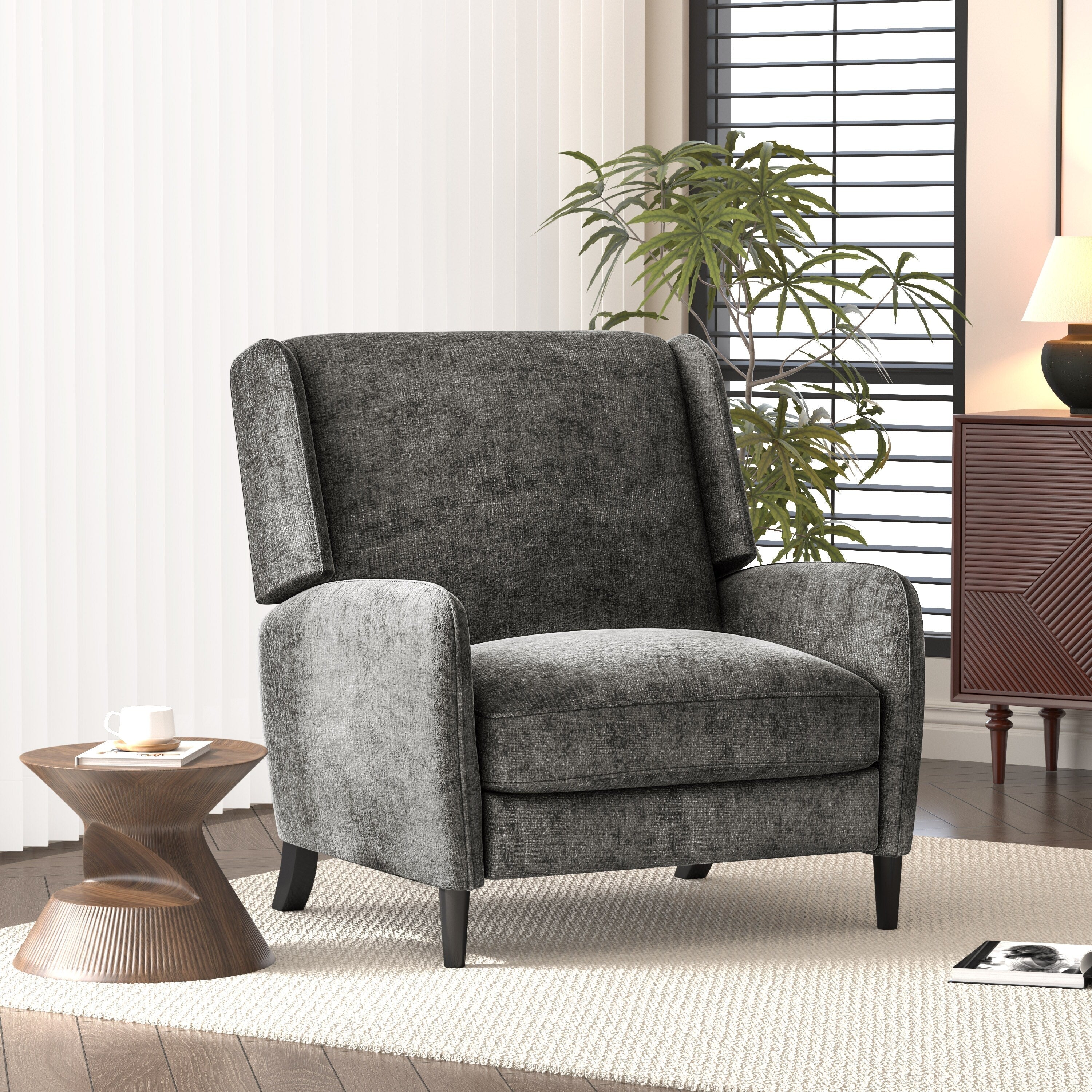 Fauteuil inclinable surdimensionné en tissu texturé Roomfitters, confortable pour le salon