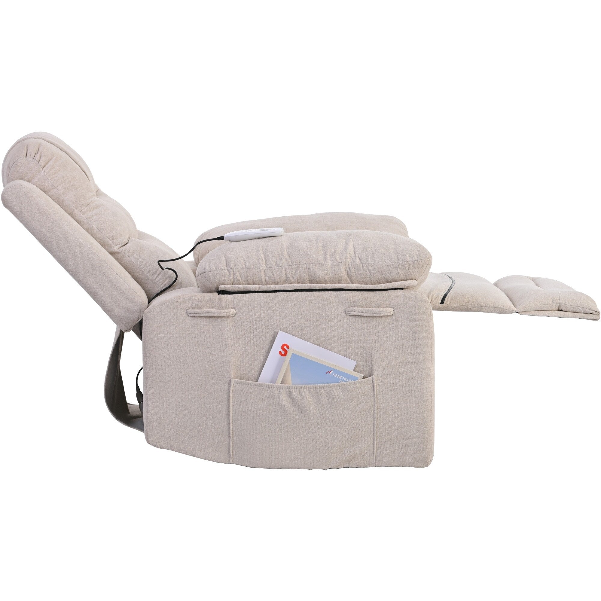 Fauteuil inclinable massant et releveur électrique Roomfitters avec chaleur apaisante, modes de massage réglables et options d'inclinaison infinies
