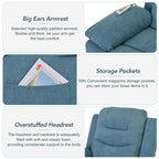 Fauteuil inclinable massant et releveur électrique Roomfitters avec chaleur apaisante, modes de massage réglables et options d'inclinaison infinies