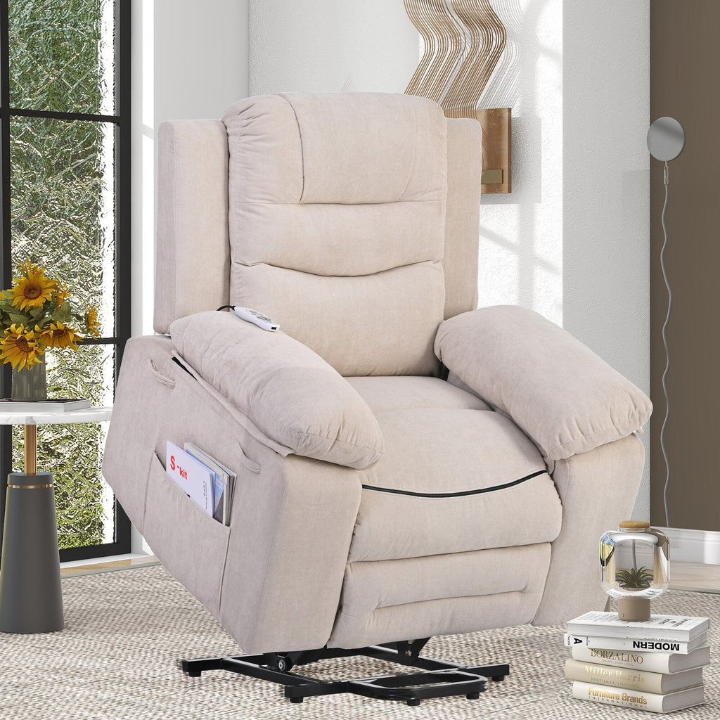 Fauteuil inclinable massant et releveur électrique Roomfitters avec chaleur apaisante, modes de massage réglables et options d'inclinaison infinies