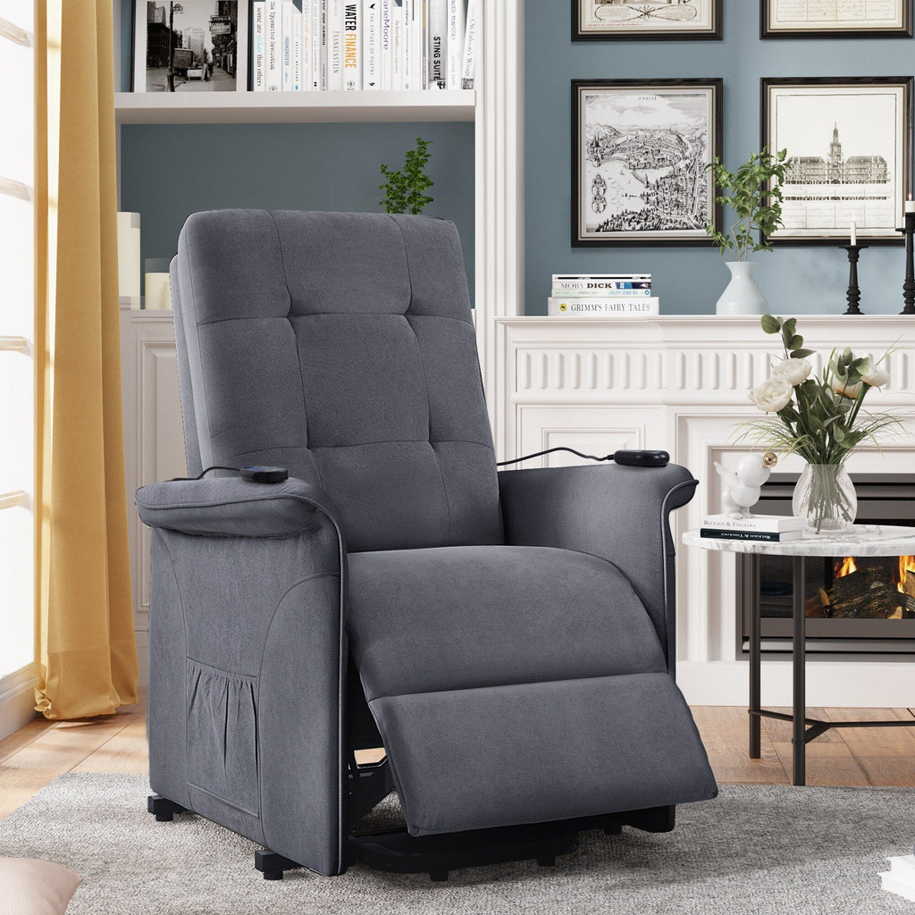Fauteuil inclinable électrique Roomfitters avec massage réglable et mécanisme de levage en douceur