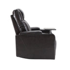 Fauteuil inclinable électrique Roomfitters avec ports de chargement USB, rangement dissimulé des accoudoirs, deux porte-gobelets et plateau pivotant à 360°