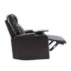 Fauteuil inclinable électrique Roomfitters avec ports de chargement USB, rangement dissimulé des accoudoirs, deux porte-gobelets et plateau pivotant à 360°