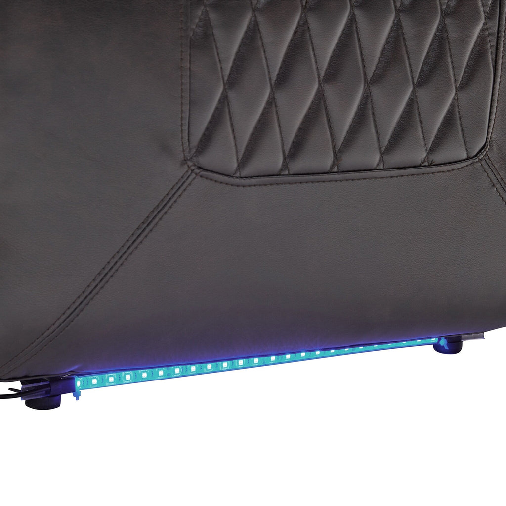 Fauteuil inclinable électrique Roomfitters avec ports de chargement USB, rangement dissimulé des accoudoirs, deux porte-gobelets et plateau pivotant à 360°