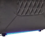 Fauteuil inclinable électrique Roomfitters avec ports de chargement USB, rangement dissimulé des accoudoirs, deux porte-gobelets et plateau pivotant à 360°
