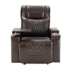 Fauteuil inclinable électrique Roomfitters avec ports de chargement USB, rangement dissimulé des accoudoirs, deux porte-gobelets et plateau pivotant à 360°