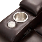 Fauteuil inclinable électrique Roomfitters avec ports de chargement USB, rangement dissimulé des accoudoirs, deux porte-gobelets et plateau pivotant à 360°
