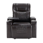 Fauteuil inclinable électrique Roomfitters avec ports de chargement USB, rangement dissimulé des accoudoirs, deux porte-gobelets et plateau pivotant à 360°