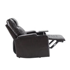 Fauteuil inclinable électrique Roomfitters avec ports de chargement USB, rangement dissimulé des accoudoirs, deux porte-gobelets et plateau pivotant à 360°