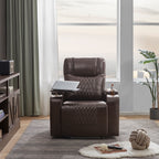 Fauteuil inclinable électrique Roomfitters avec ports de chargement USB, rangement dissimulé des accoudoirs, deux porte-gobelets et plateau pivotant à 360°