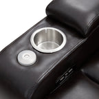Fauteuil inclinable électrique Roomfitters avec ports de chargement USB, rangement dissimulé des accoudoirs, deux porte-gobelets et plateau pivotant à 360°