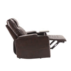 Fauteuil inclinable électrique Roomfitters avec ports de chargement USB, rangement dissimulé des accoudoirs, deux porte-gobelets et plateau pivotant à 360°