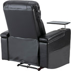 Fauteuil inclinable électrique haut de gamme Roomfitters avec accoudoirs de rangement, porte-gobelets, plateau pivotant et support pour téléphone portable, noir