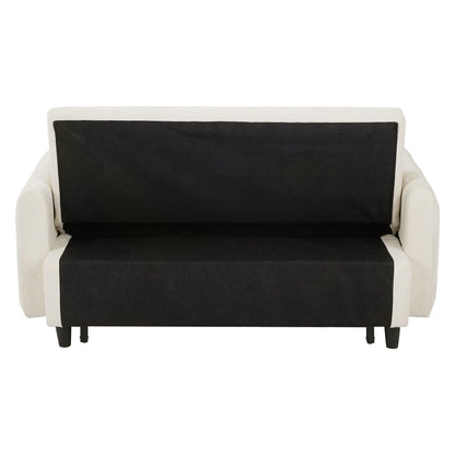 Canapé-lit convertible 2 places Roomfitters avec coussins et ports USB, canapé-lit moderne, beige