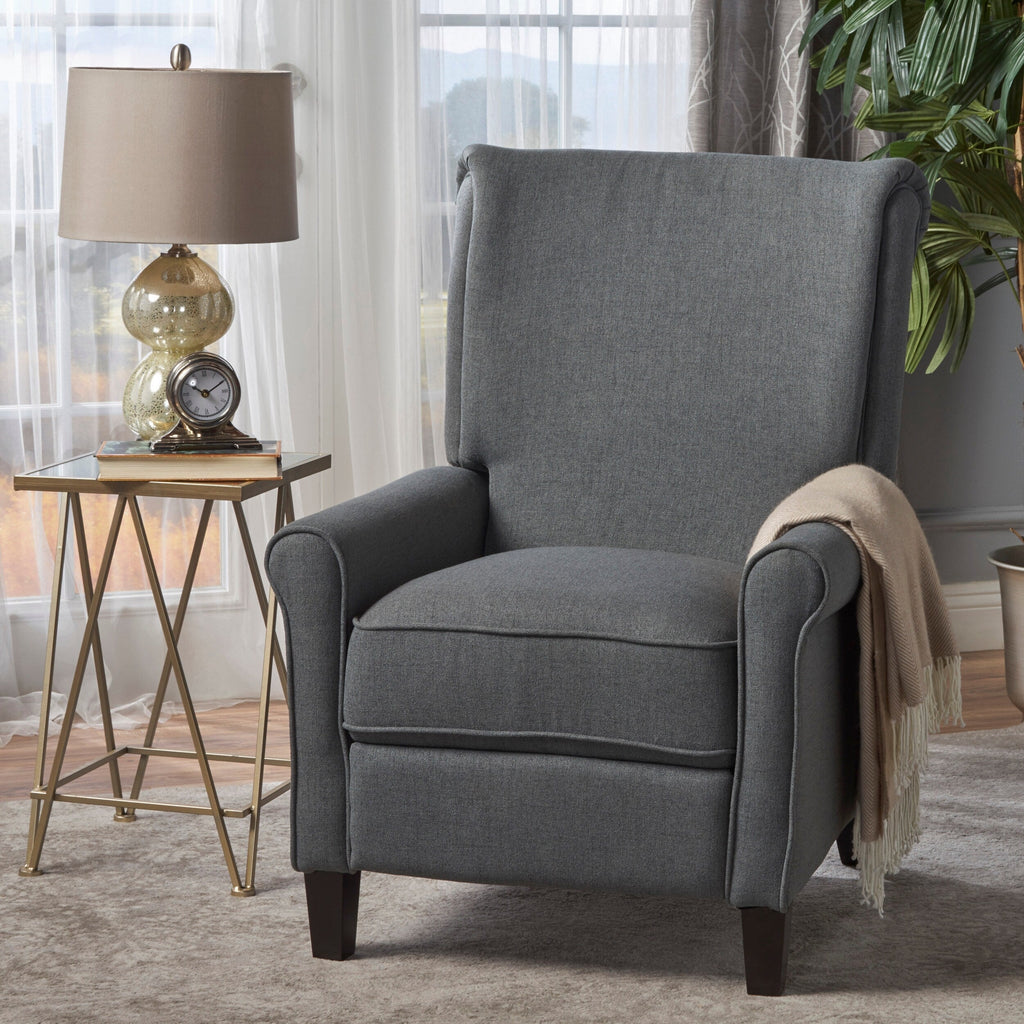 Fauteuil inclinable à dossier relevable Roomfitters avec accoudoirs roulés et siège rembourré pour salon ou bureau