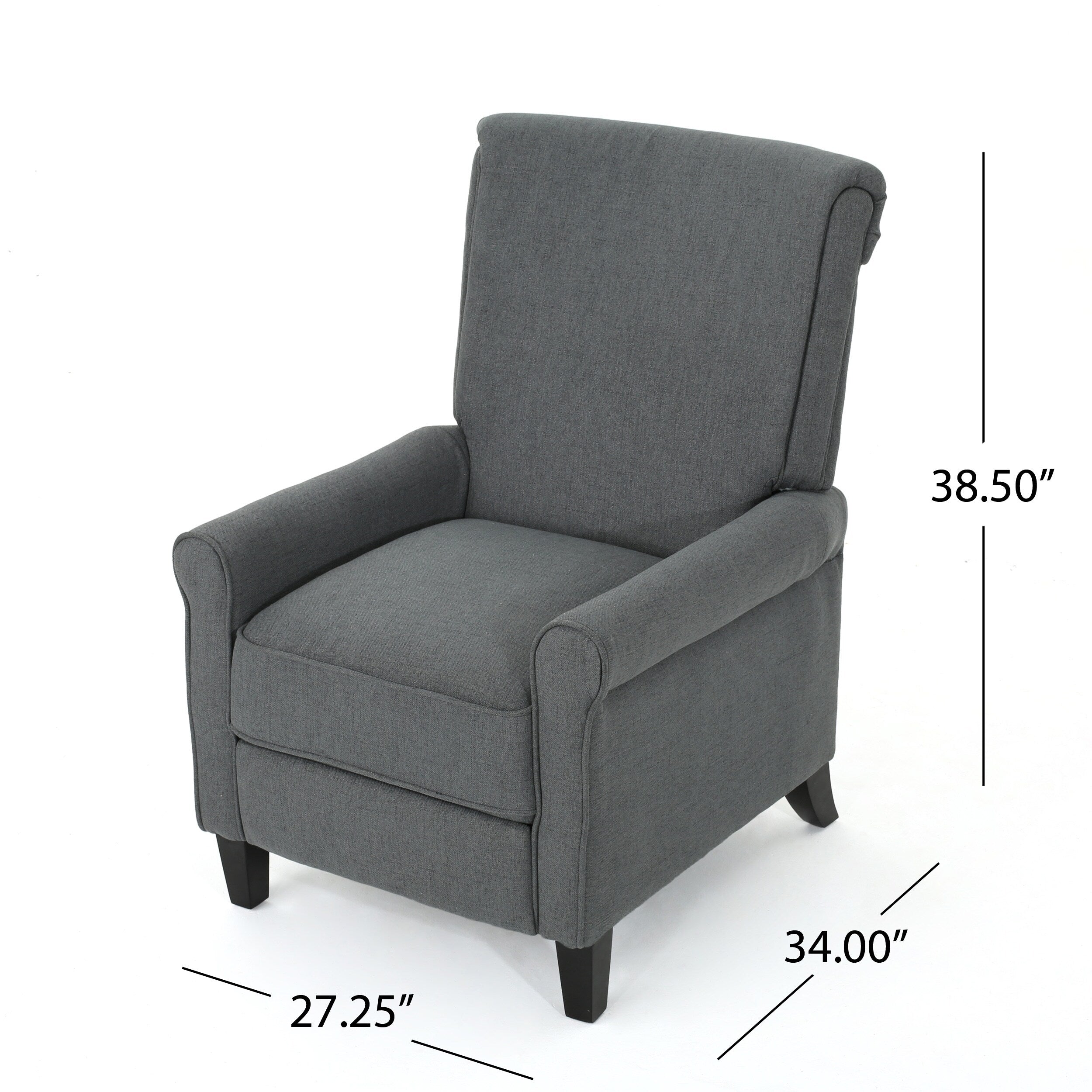 Fauteuil inclinable à dossier relevable Roomfitters avec accoudoirs roulés et siège rembourré pour salon ou bureau