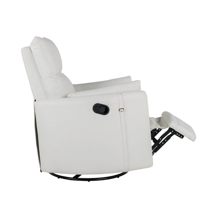 Fauteuil inclinable pivotant rembourré Roomfitters, fauteuil inclinable à bascule manuel avec deux coussins amovibles, pour salon