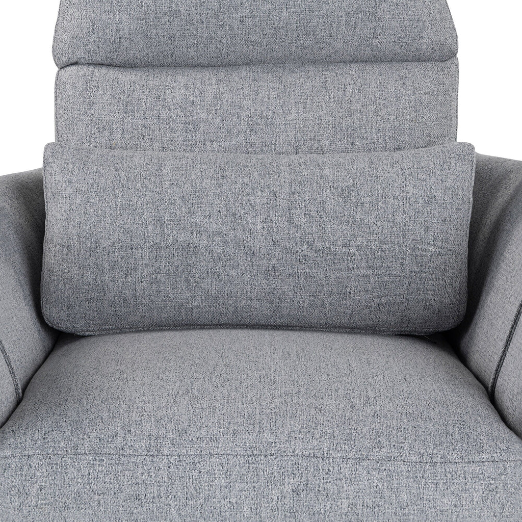 Fauteuil inclinable pivotant rembourré Roomfitters, fauteuil inclinable à bascule manuel avec deux coussins amovibles, pour salon