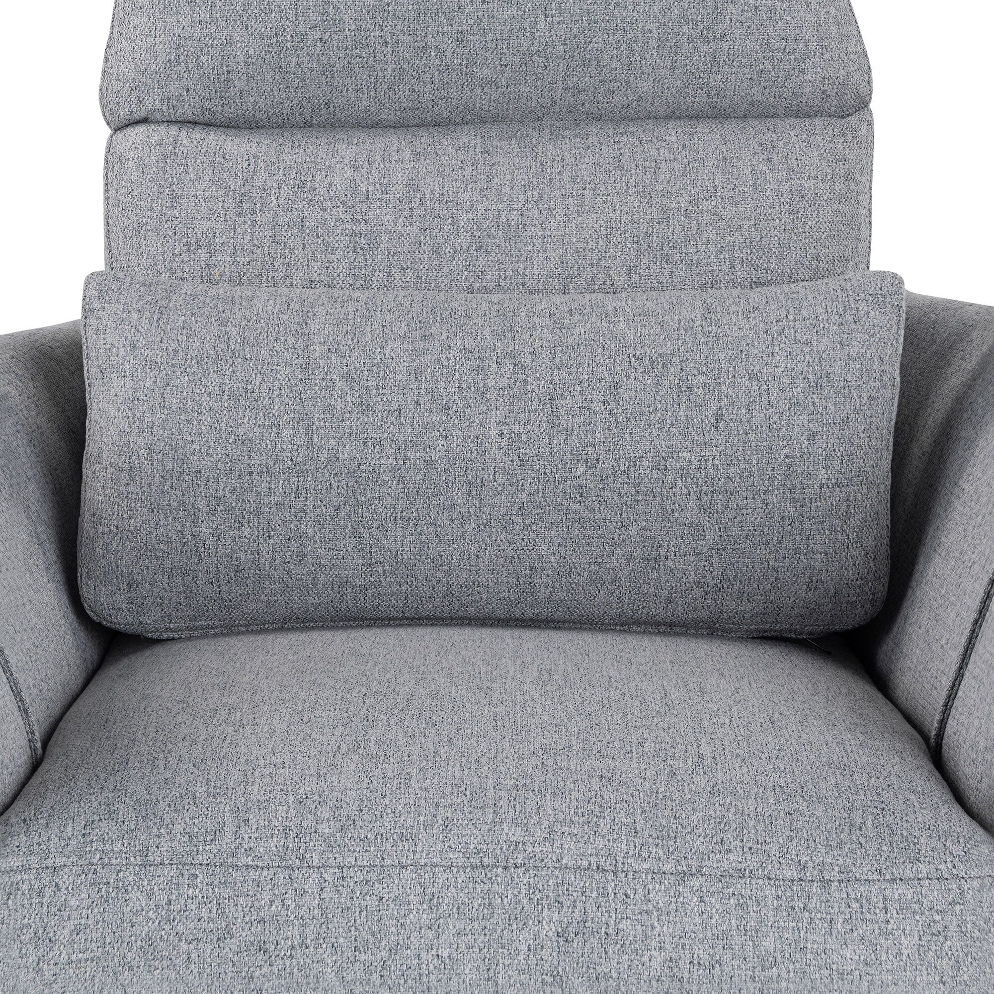 Fauteuil inclinable pivotant rembourré Roomfitters, fauteuil inclinable à bascule manuel avec deux coussins amovibles, pour salon