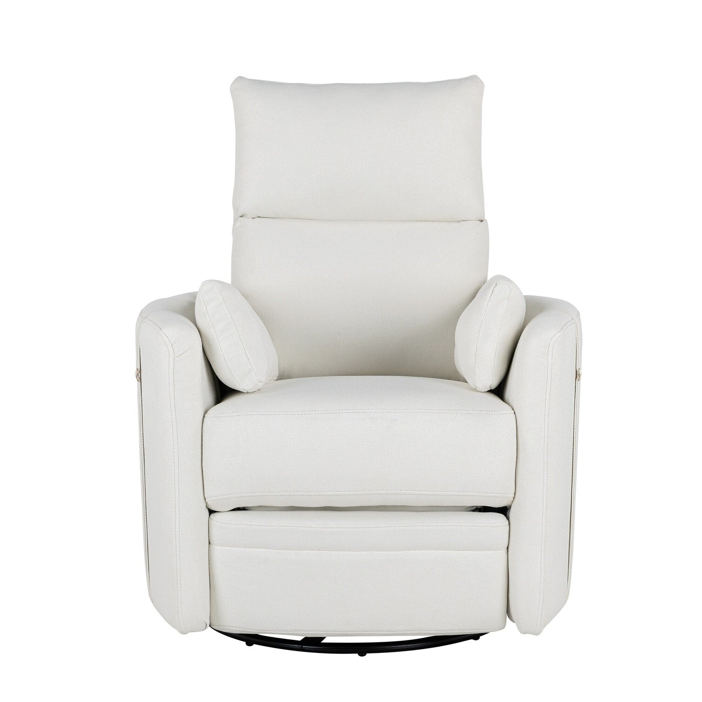 Fauteuil inclinable pivotant rembourré Roomfitters, fauteuil inclinable à bascule manuel avec deux coussins amovibles, pour salon