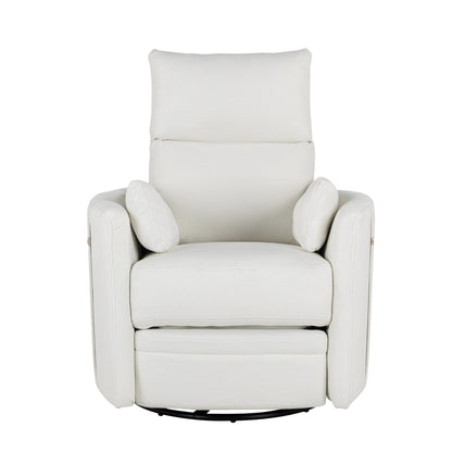 Fauteuil inclinable pivotant rembourré Roomfitters, fauteuil inclinable à bascule manuel avec deux coussins amovibles, pour salon
