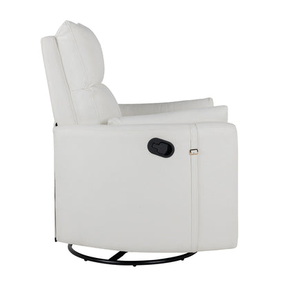 Fauteuil inclinable pivotant rembourré Roomfitters, fauteuil inclinable à bascule manuel avec deux coussins amovibles, pour salon