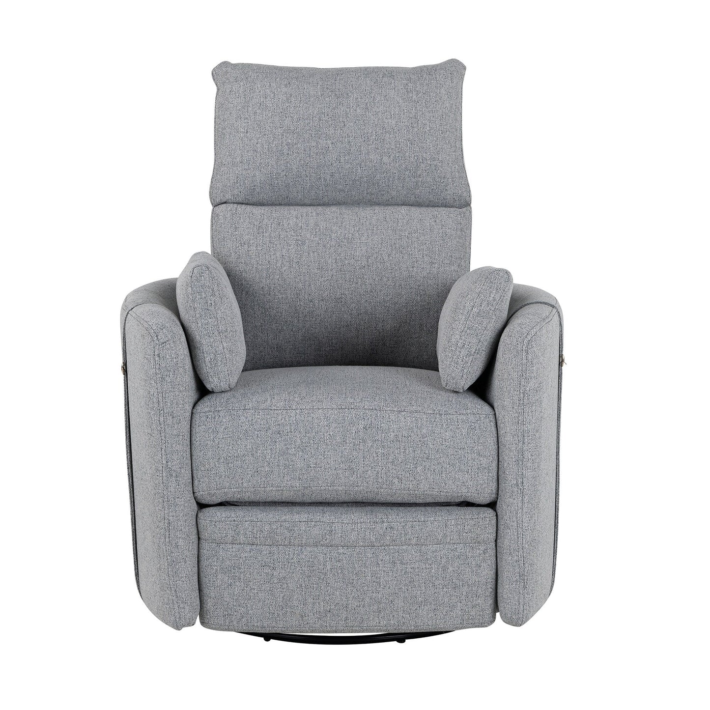 Fauteuil inclinable pivotant rembourré Roomfitters, fauteuil inclinable à bascule manuel avec deux coussins amovibles, pour salon