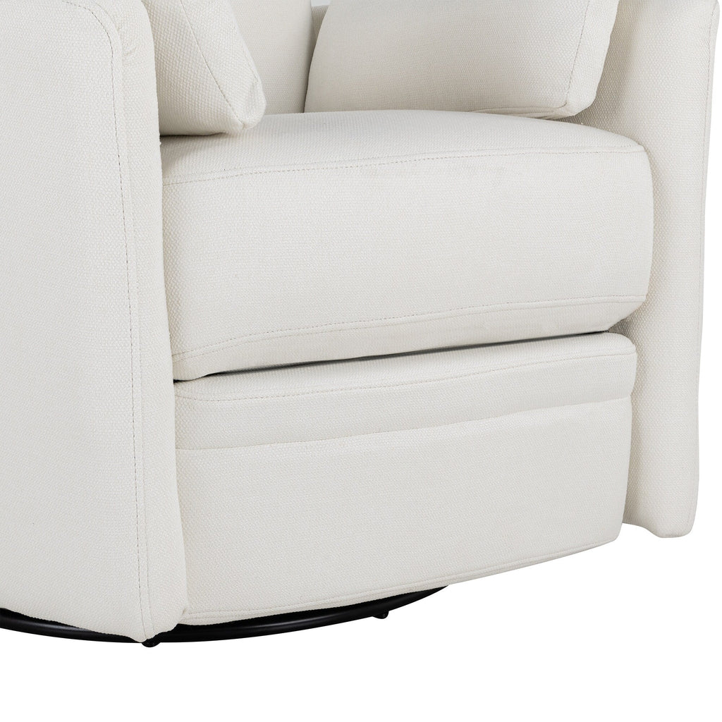 Fauteuil inclinable pivotant rembourré Roomfitters, fauteuil inclinable à bascule manuel avec deux coussins amovibles, pour salon