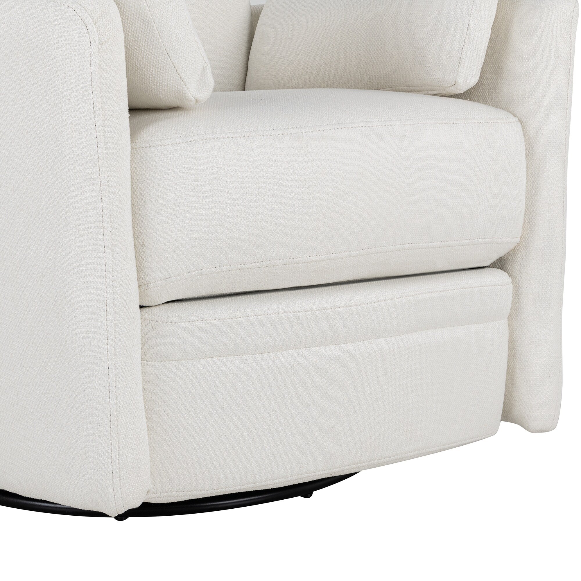 Fauteuil inclinable pivotant rembourré Roomfitters, fauteuil inclinable à bascule manuel avec deux coussins amovibles, pour salon