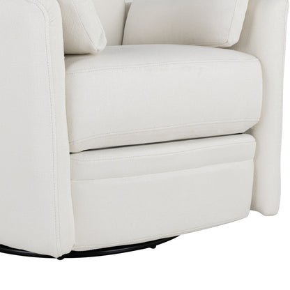 Fauteuil inclinable pivotant rembourré Roomfitters, fauteuil inclinable à bascule manuel avec deux coussins amovibles, pour salon