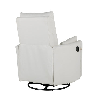 Fauteuil inclinable pivotant rembourré Roomfitters, fauteuil inclinable à bascule manuel avec deux coussins amovibles, pour salon