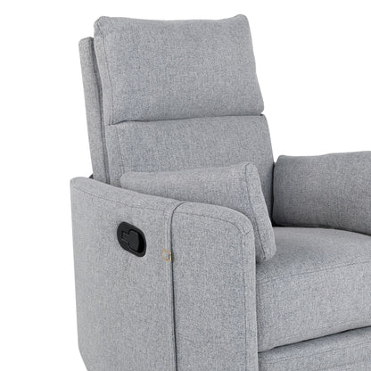 Fauteuil inclinable pivotant rembourré Roomfitters, fauteuil inclinable à bascule manuel avec deux coussins amovibles, pour salon