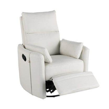 Fauteuil inclinable pivotant rembourré Roomfitters, fauteuil inclinable à bascule manuel avec deux coussins amovibles, pour salon