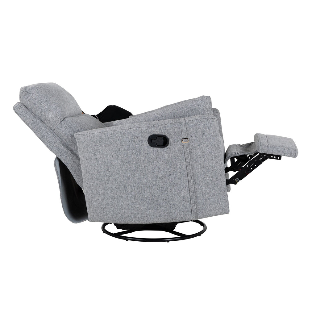 Fauteuil inclinable pivotant rembourré Roomfitters, fauteuil inclinable à bascule manuel avec deux coussins amovibles, pour salon