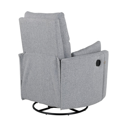 Fauteuil inclinable pivotant rembourré Roomfitters, fauteuil inclinable à bascule manuel avec deux coussins amovibles, pour salon