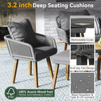 Ensemble de jardin en corde tressée : meubles de patio en bois d'acacia avec seau à glace, 6 pièces