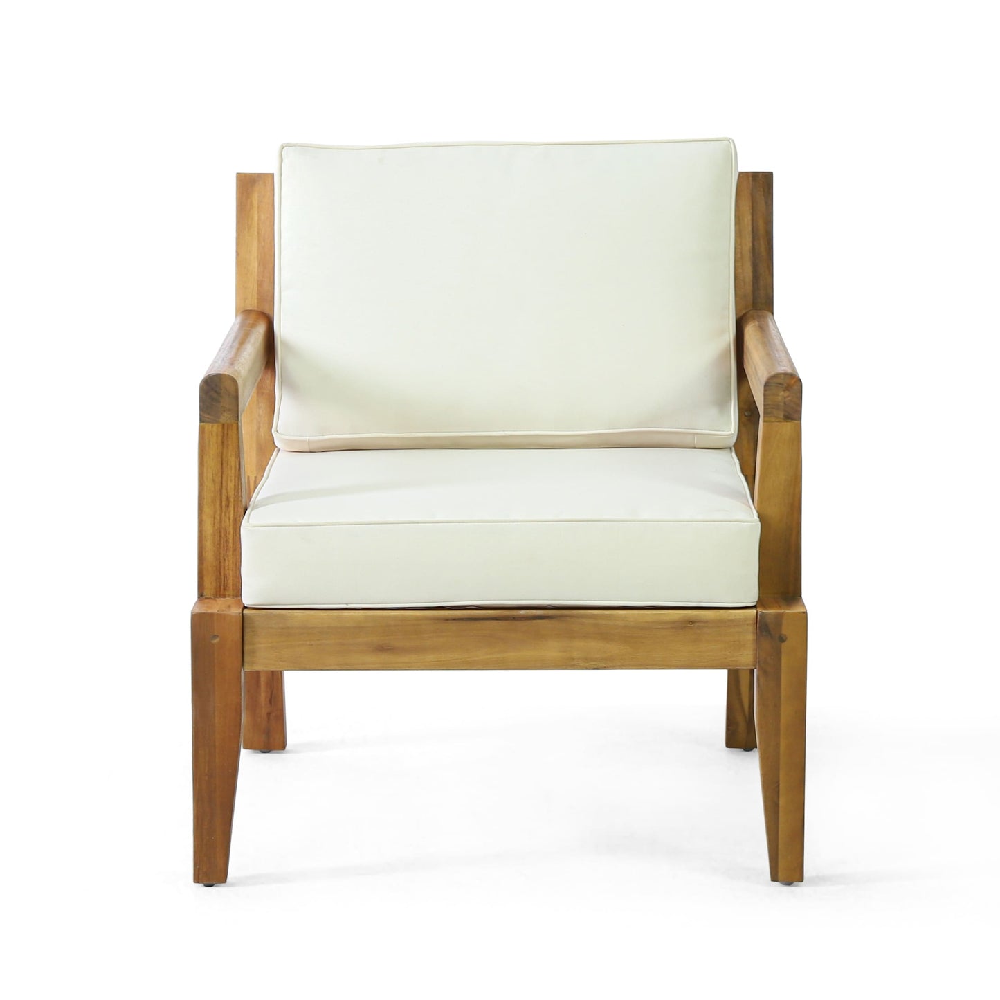 Ensemble de salon de jardin Rossville en acacia avec coussins, par Christopher Knight Home