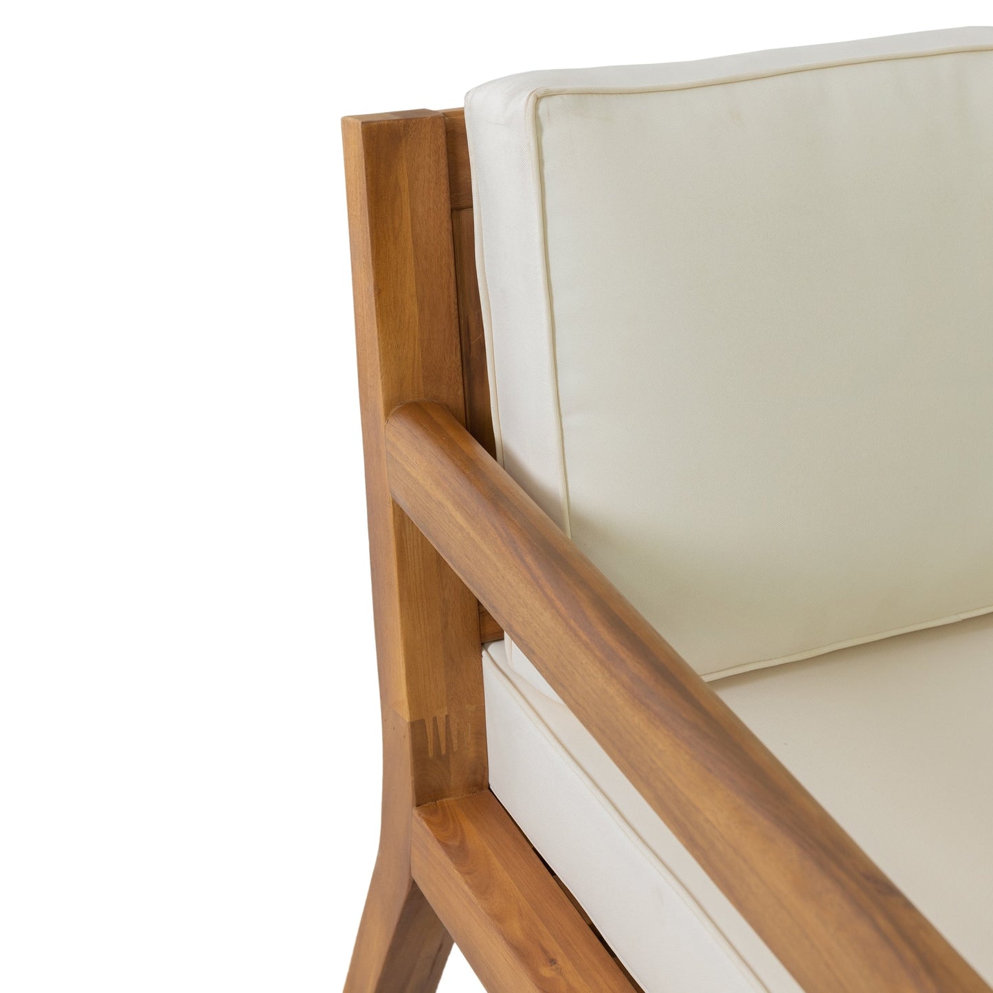 Ensemble de salon de jardin Rossville en acacia avec coussins, par Christopher Knight Home