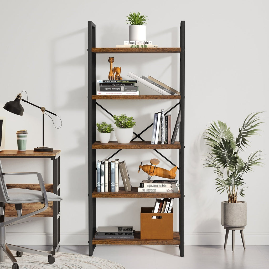 Bibliothèque moderne à 5 niveaux en bois Roul