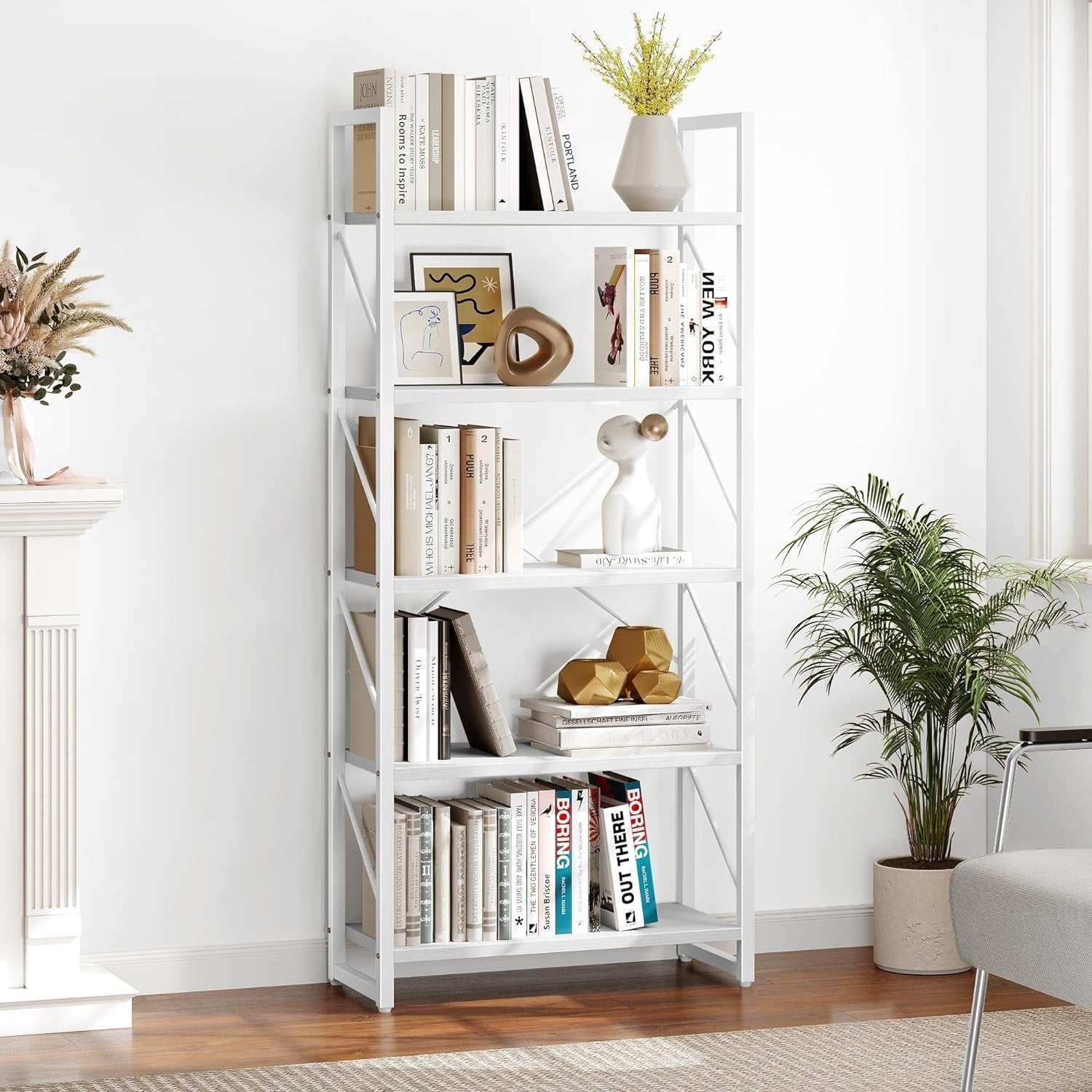 Bibliothèque moderne à 5 niveaux en bois Roul