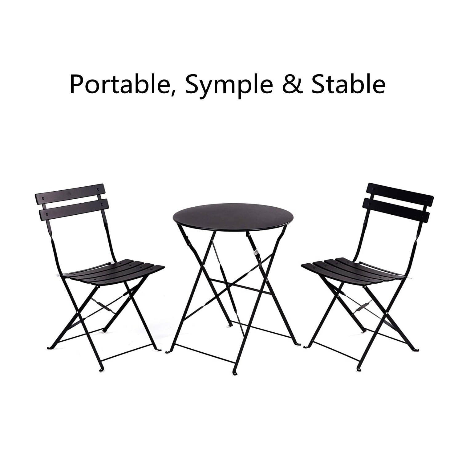 Ensemble bistro rond pour 2 personnes - 23,6 pouces de long