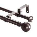 Tringle à rideau double réglable et quincaillerie de créateur à boule ronde
