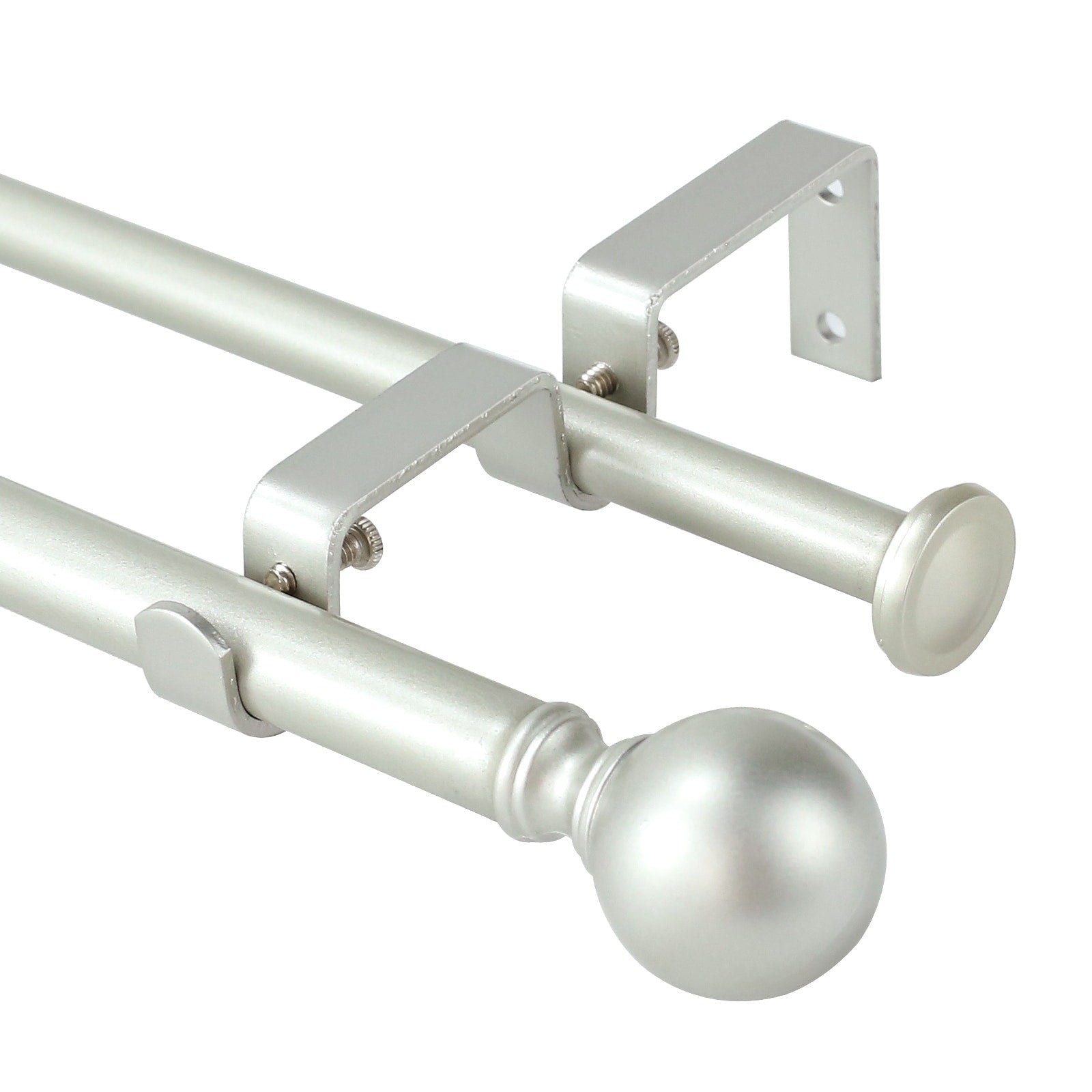 Tringle à rideau double réglable et quincaillerie de créateur à boule ronde