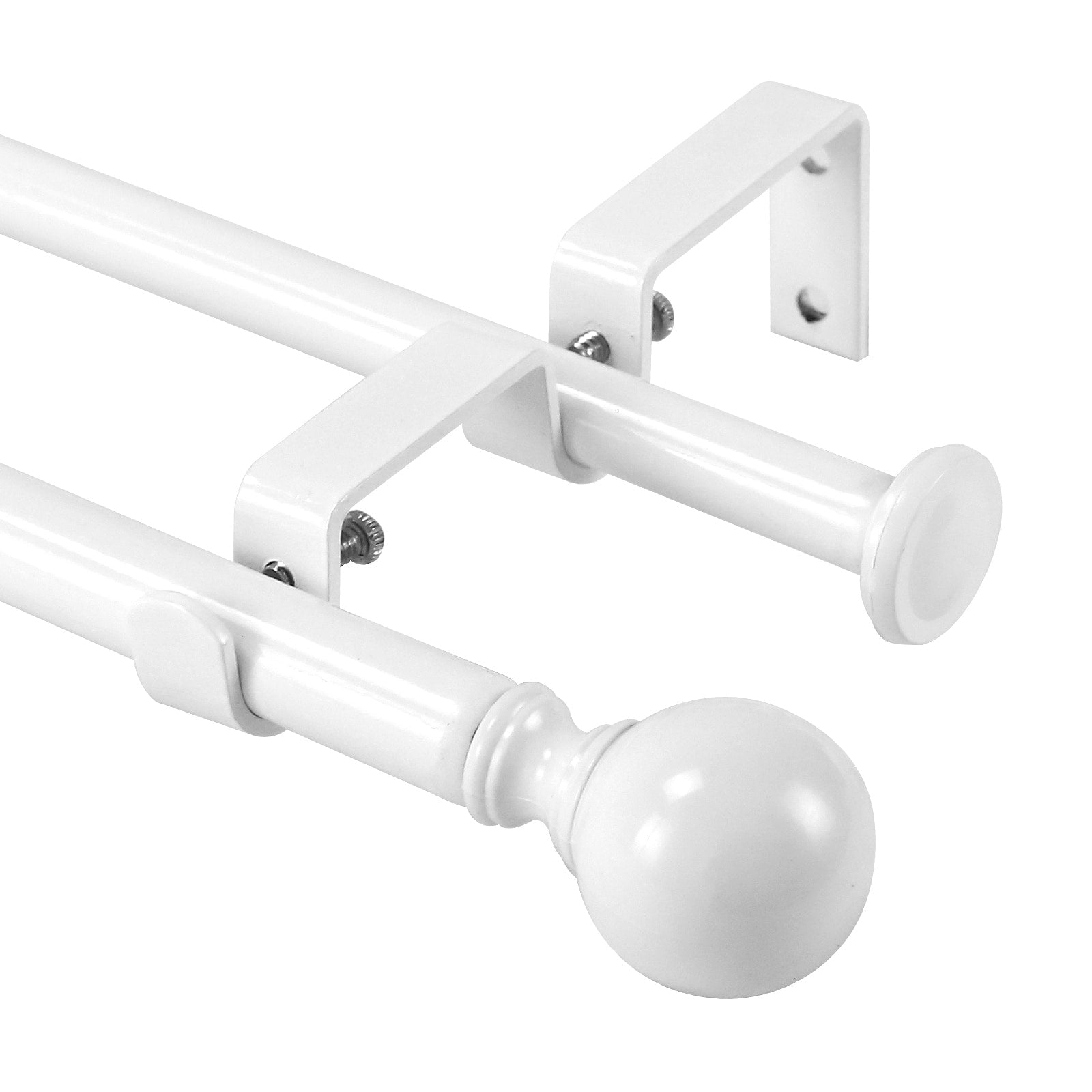 Tringle à rideau double réglable et quincaillerie de créateur à boule ronde