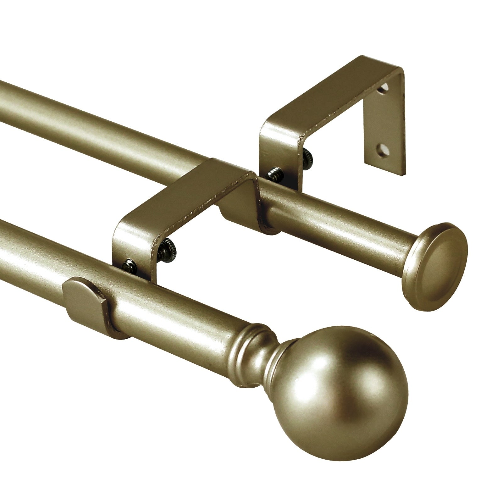 Tringle à rideau double réglable et quincaillerie de créateur à boule ronde